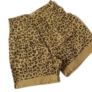 Free People Printed Dogtown Cut Off Cheetah Rolled Cuff High Waisted Shorts 24